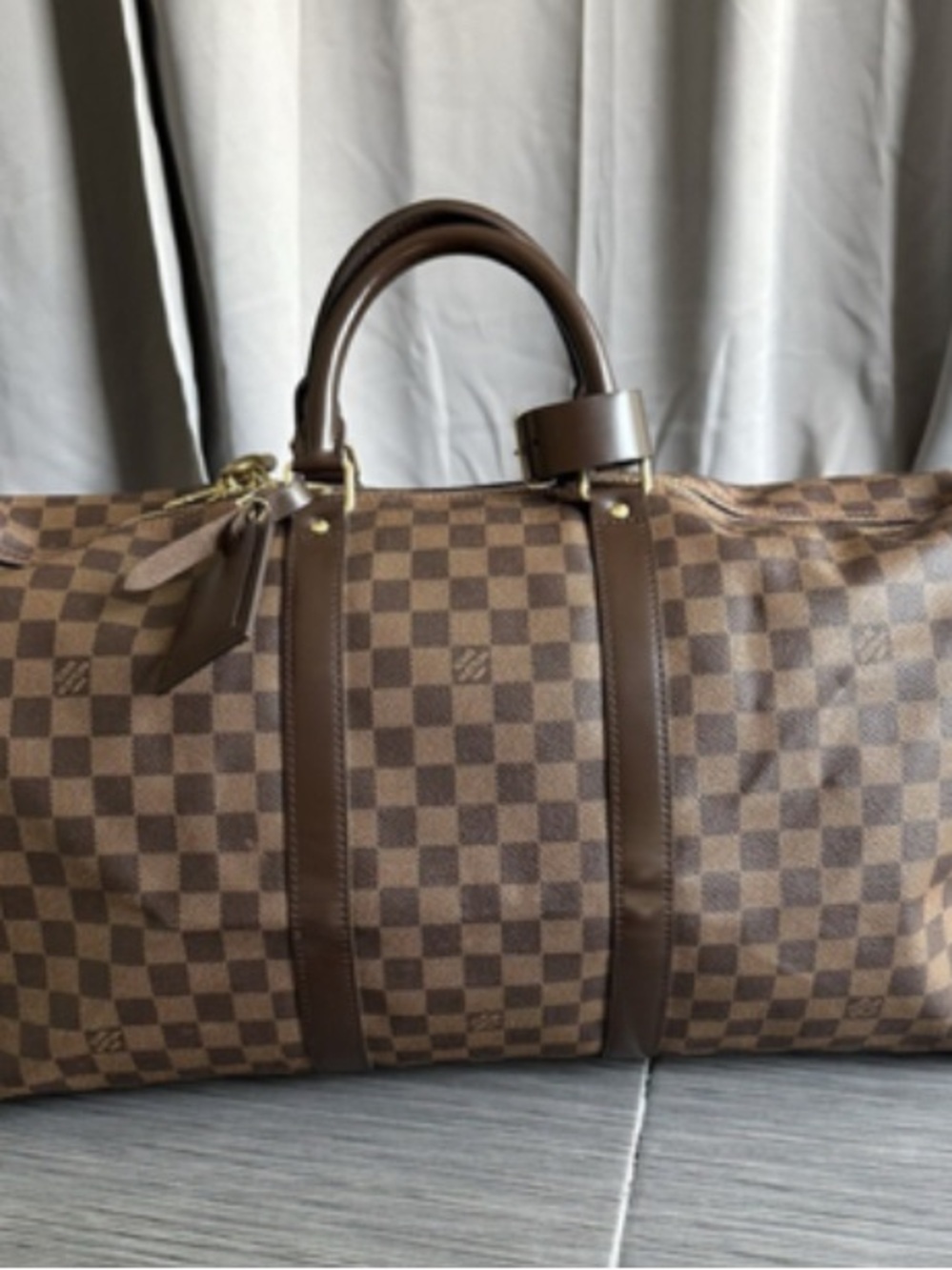 Louis Vuitton Brown Damier Canvas Keepall Travel Bag